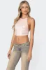 Sequin Open Back Halter Top sold by Edikted