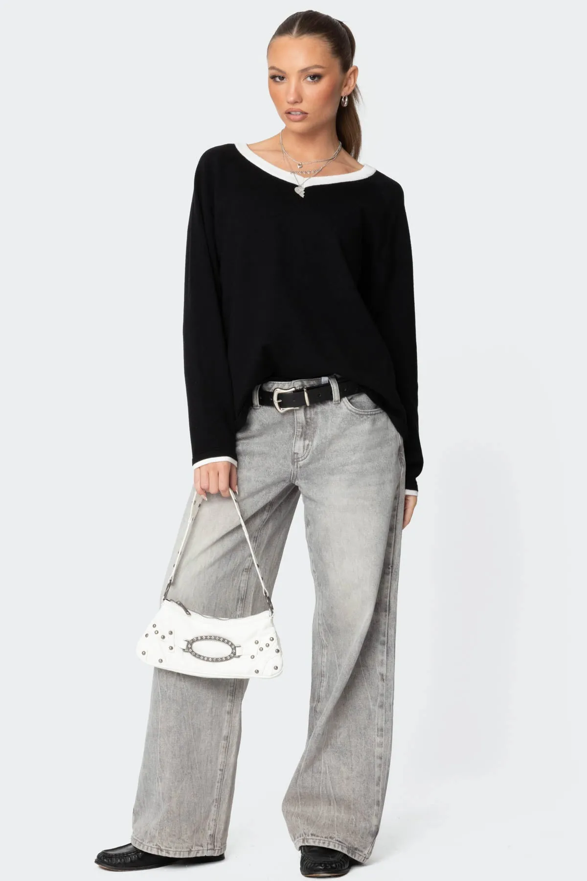 Magda Acid Wash Low Rise Baggy Jeans sold by Edikted product image thumbnail 2