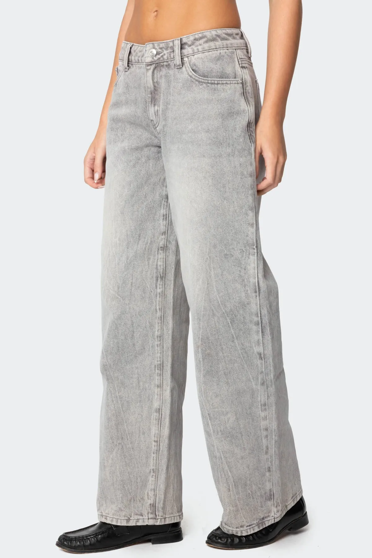 Magda Acid Wash Low Rise Baggy Jeans sold by Edikted product image thumbnail 3