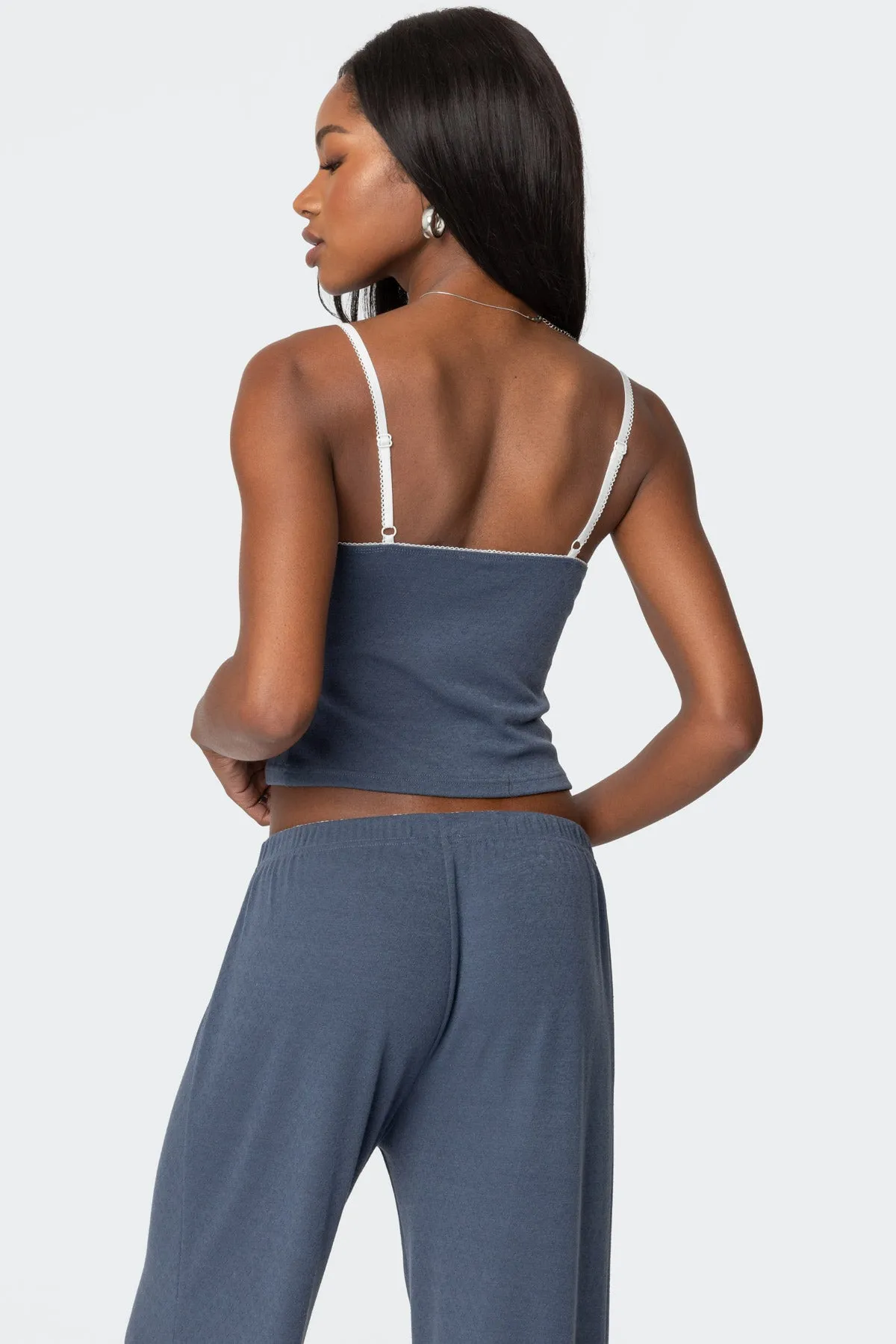 Kleo Pointelle Henley Tank Top sold by Edikted product image thumbnail 5