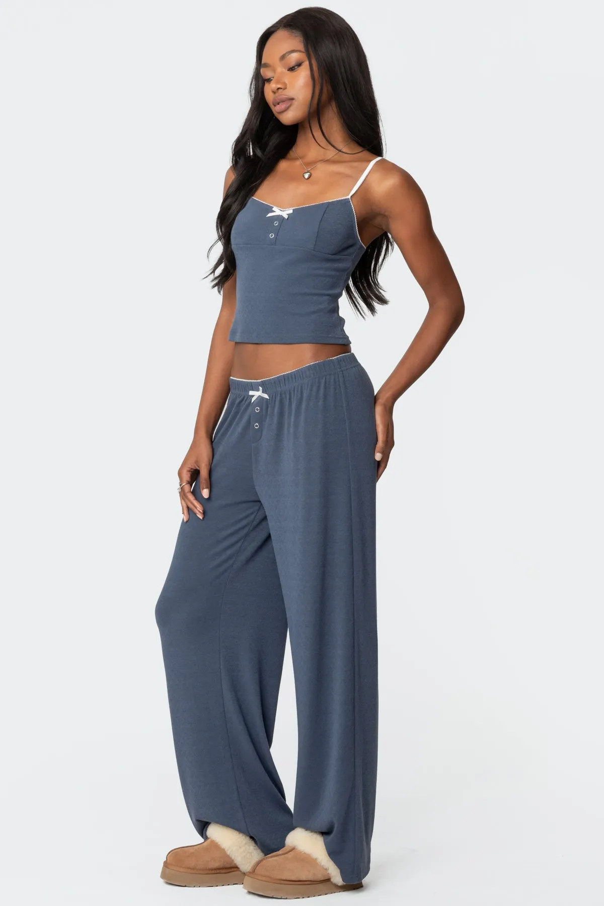 Kleo Pointelle Henley Tank Top sold by Edikted product image thumbnail 4