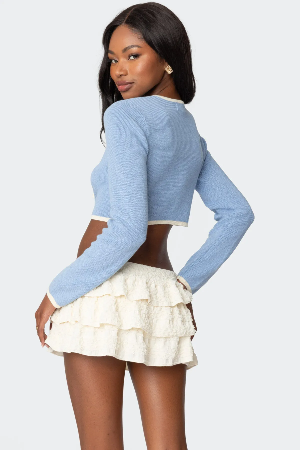 Jaylin Tie Front Knit Cardigan sold by Edikted product image thumbnail 4