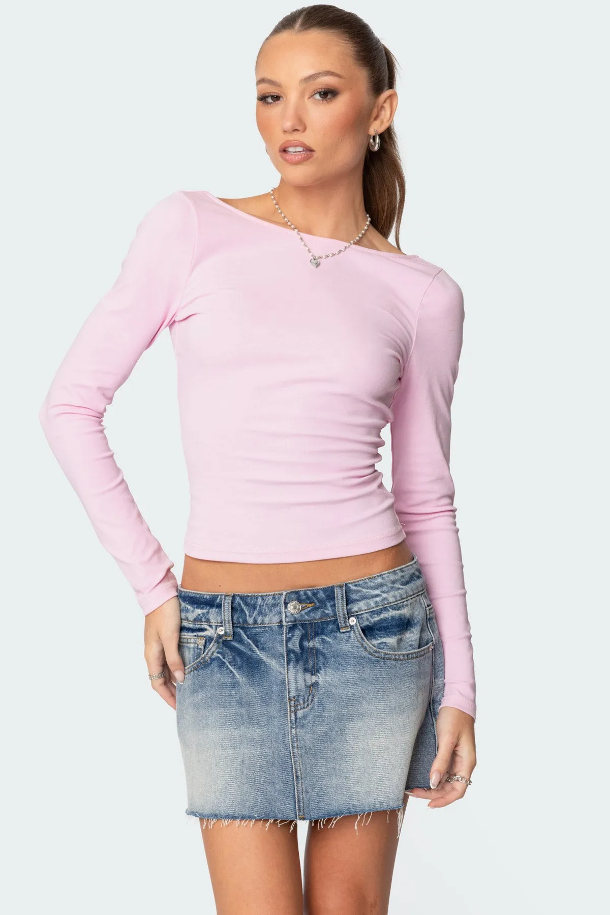 Nila Backless Boat Neck Top sold by Edikted product image thumbnail 3