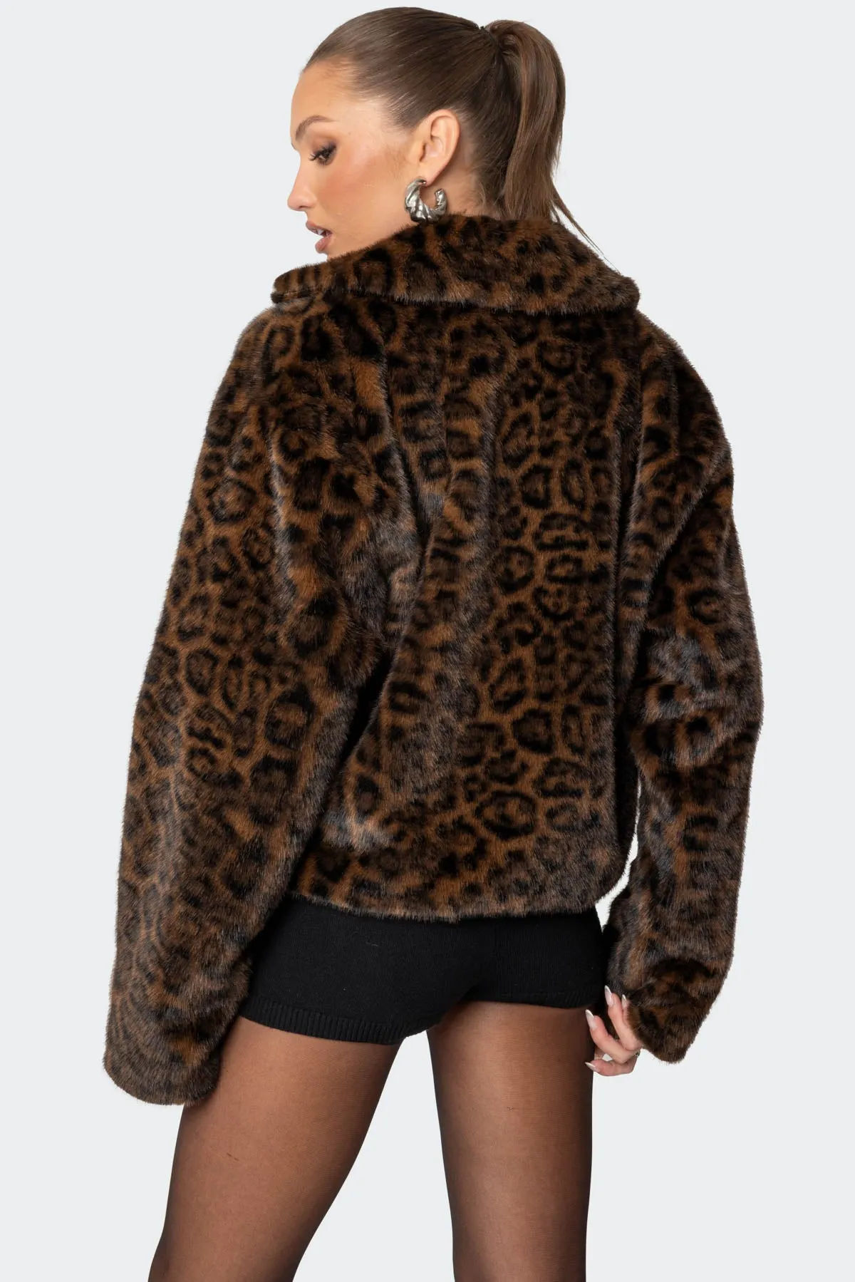 Lady Leopard Faux Fur Jacket sold by Edikted product image thumbnail 5