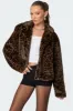 Lady Leopard Faux Fur Jacket sold by Edikted