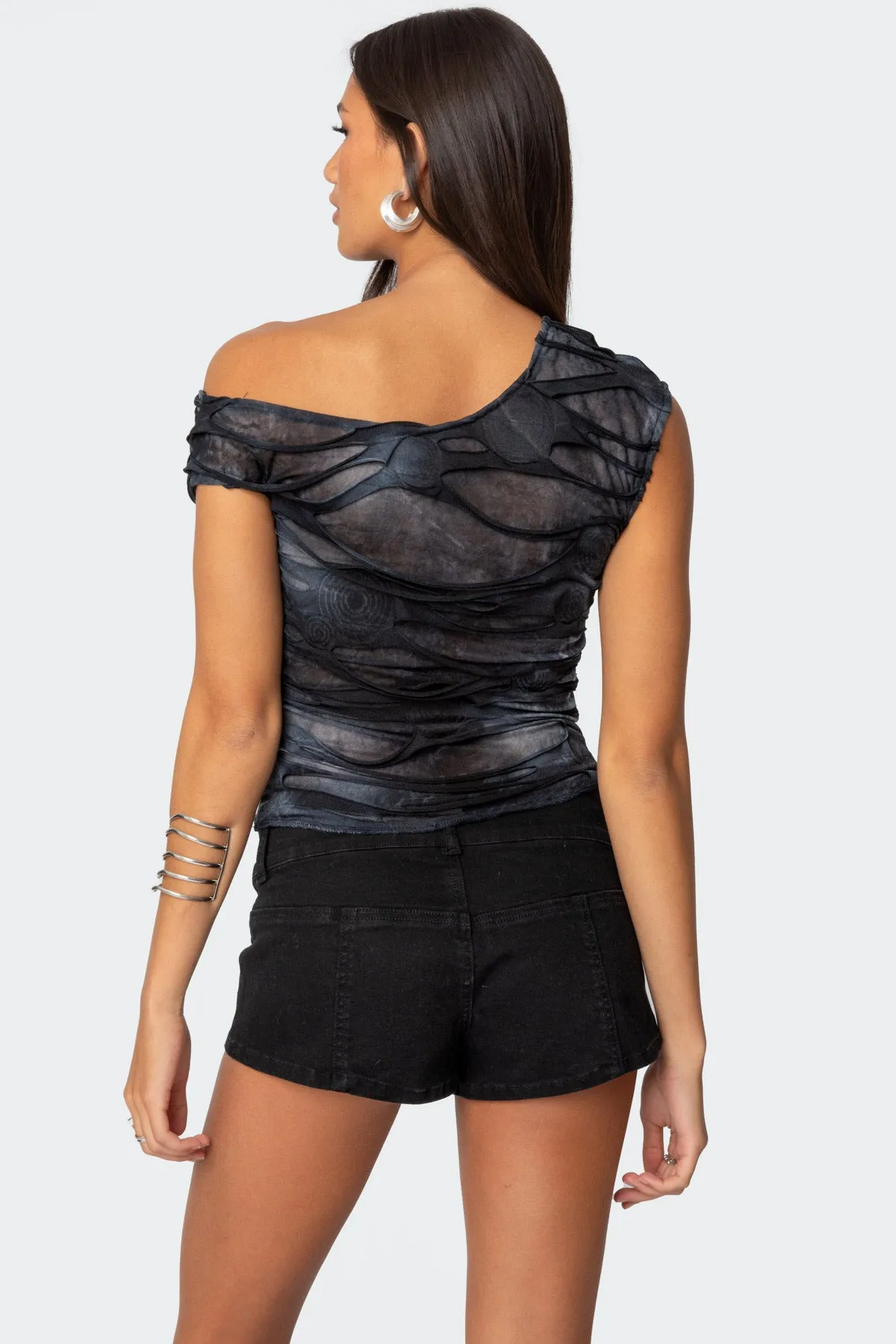Shredded Asymmetric Top sold by Edikted product image thumbnail 5