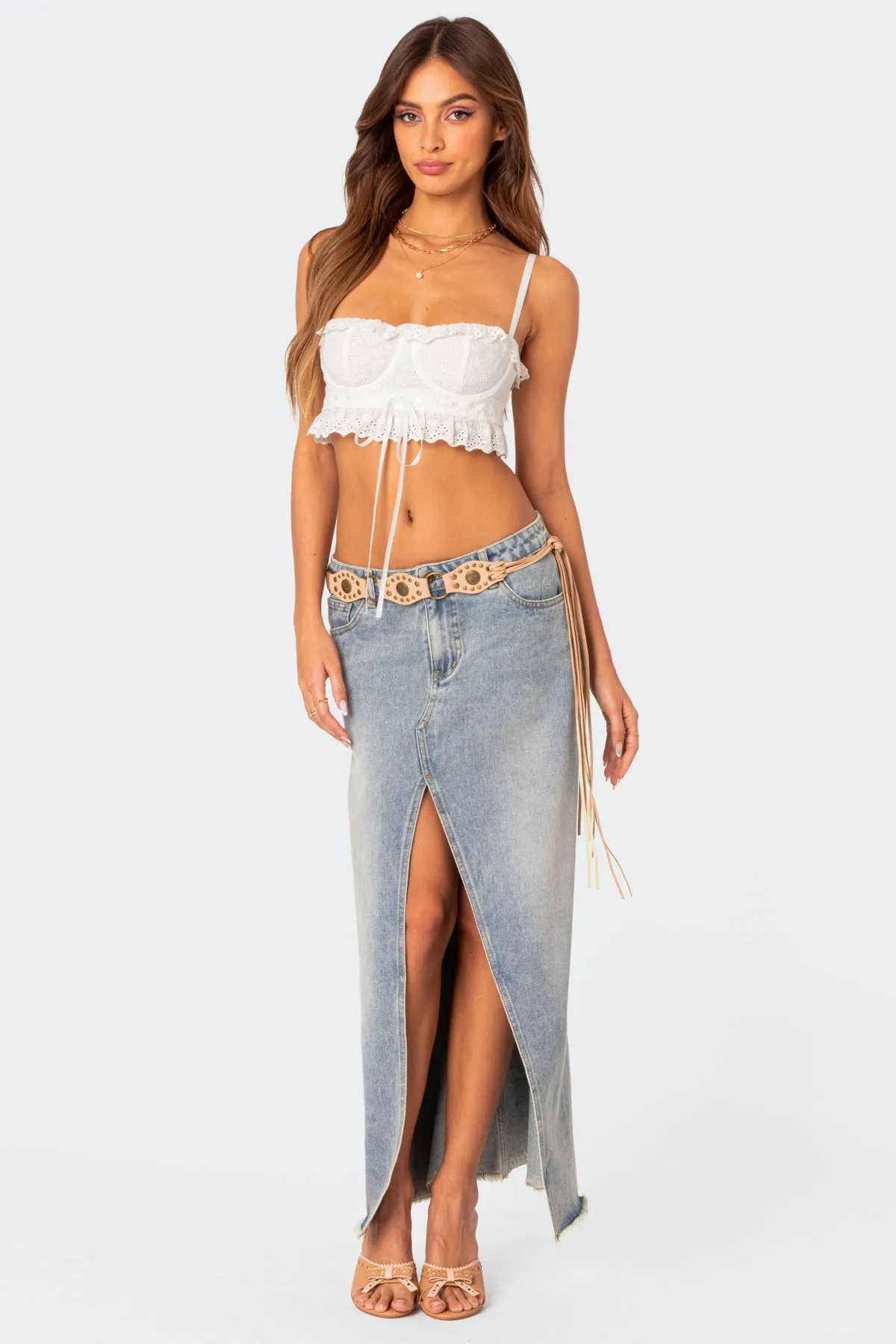 Mandy Cropped Cotton Lace Corset sold by Edikted product image thumbnail 4