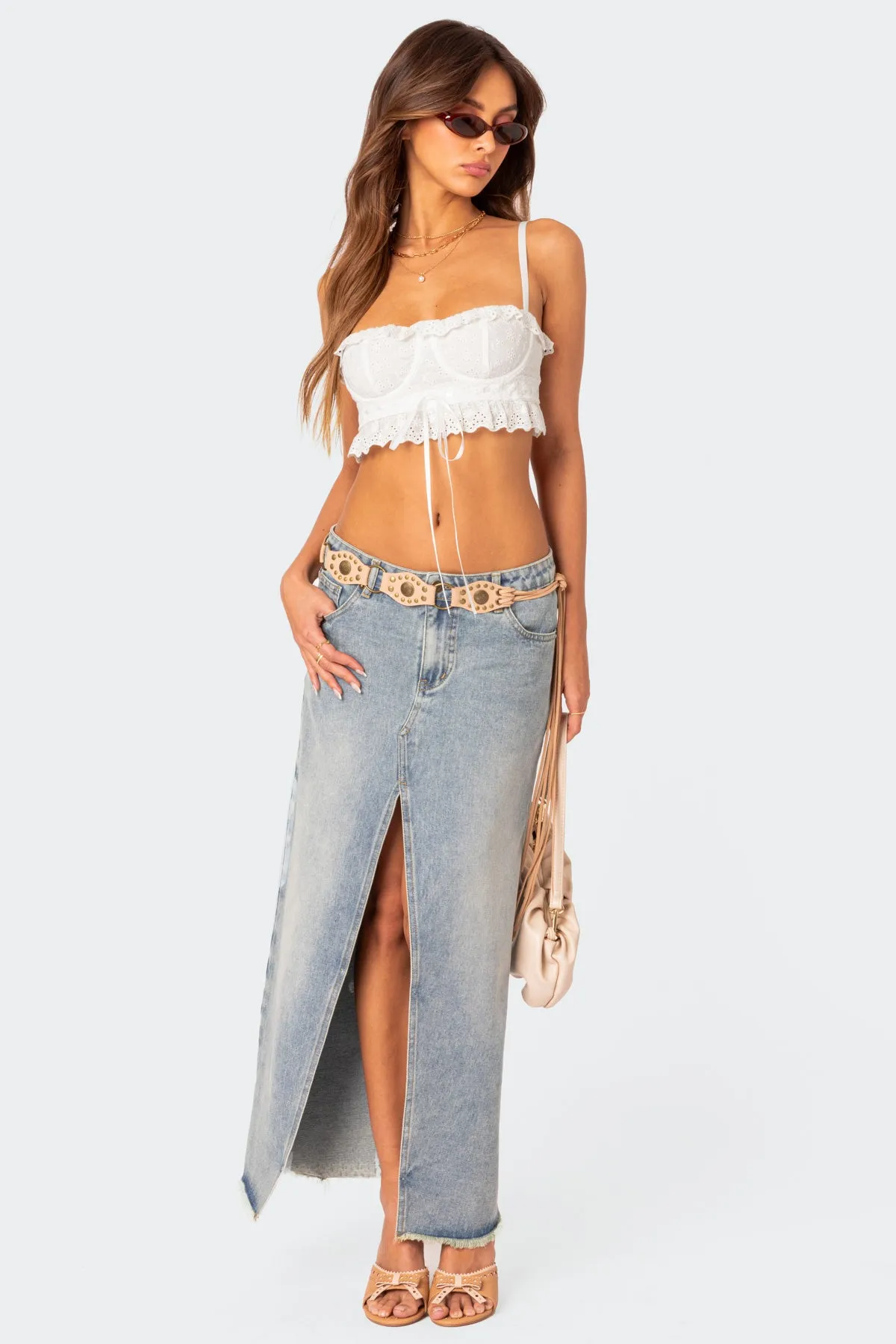 Mandy Cropped Cotton Lace Corset sold by Edikted product image thumbnail 2