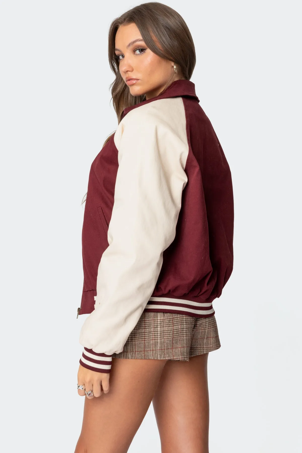 Varsity Oversized Bomber Jacket sold by Edikted product image thumbnail 5