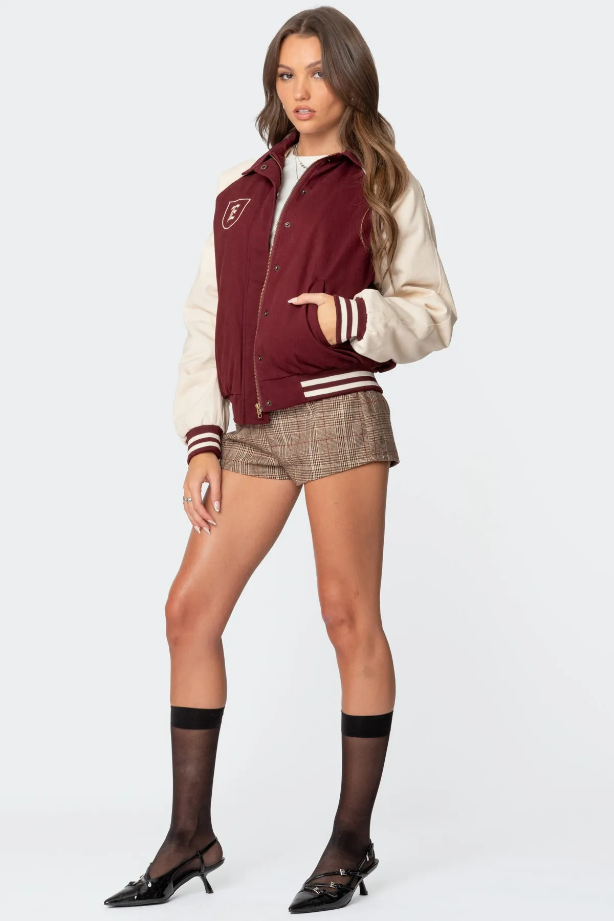 Varsity Oversized Bomber Jacket sold by Edikted product image thumbnail 4