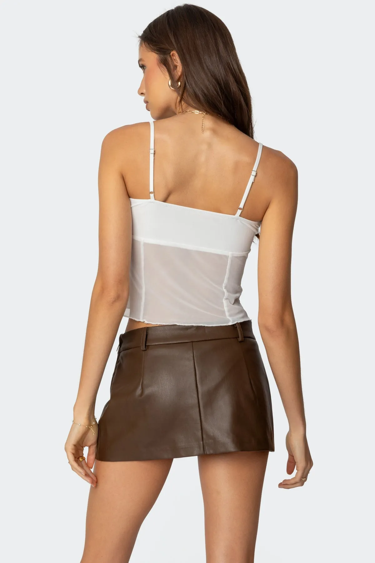 Viv Ruched Sheer Mesh Top sold by Edikted product image thumbnail 5