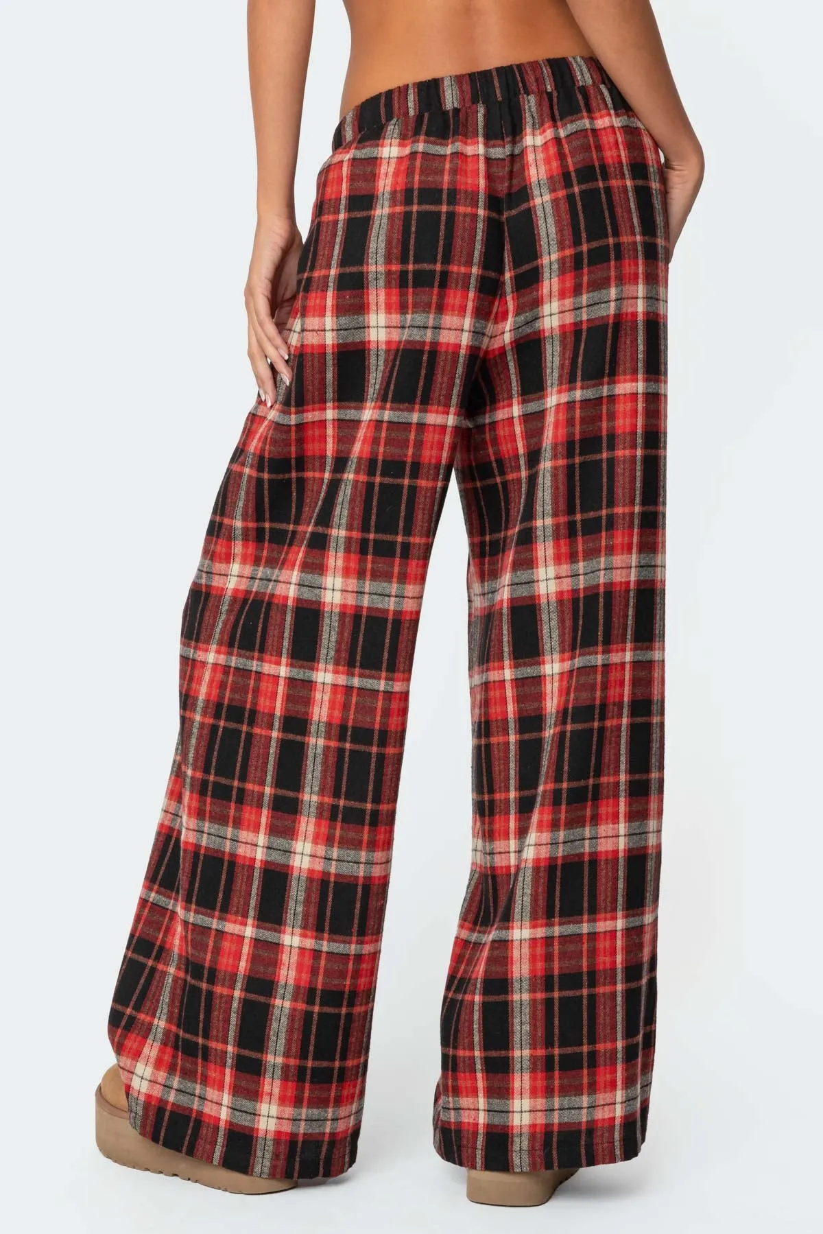 Lounge Around Plaid Wide Leg Pants sold by Edikted product image thumbnail 5
