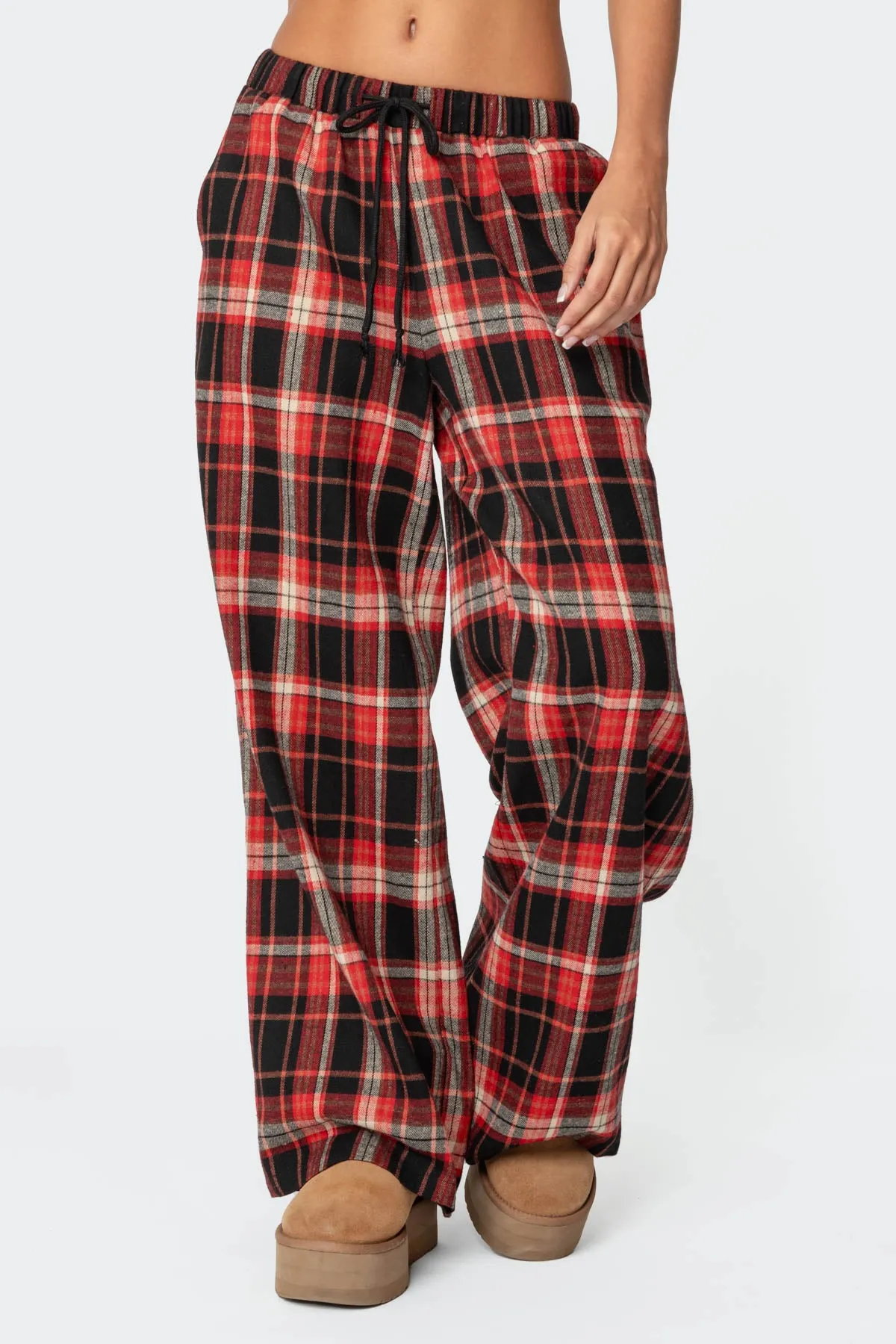 Lounge Around Plaid Wide Leg Pants sold by Edikted product image thumbnail 2