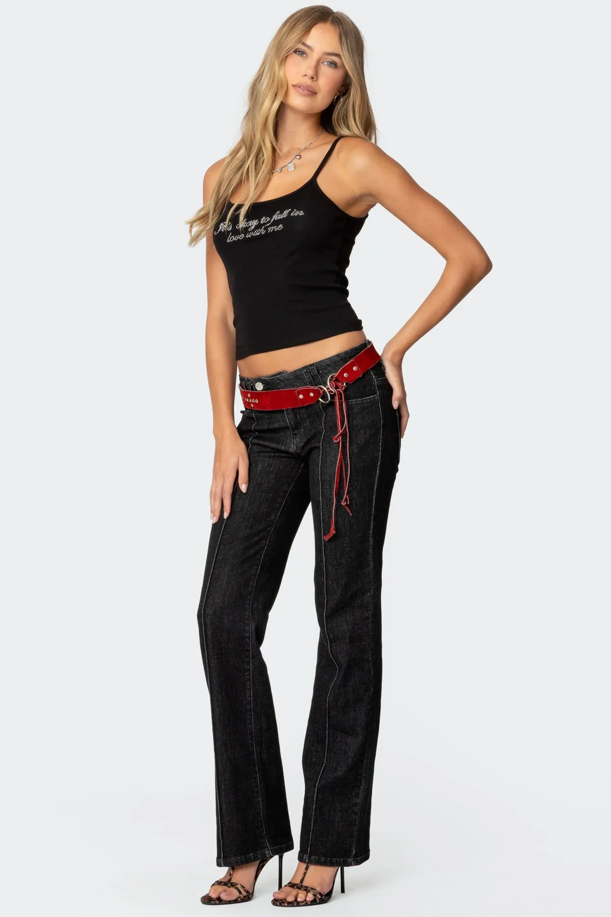 Avril Low Rise Bootcut Jeans sold by Edikted product image thumbnail 3