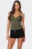 Kathryn Gathered Lacey Tank Top sold by Edikted