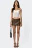 Crawford Faux Leather Micro Skort sold by Edikted