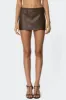 Crawford Faux Leather Micro Skort sold by Edikted
