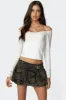 Nattie Off Shoulder V Neck Top sold by Edikted
