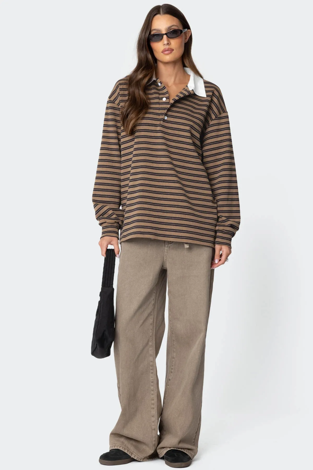 Stripey Oversized Collared Shirt sold by Edikted product image thumbnail 2