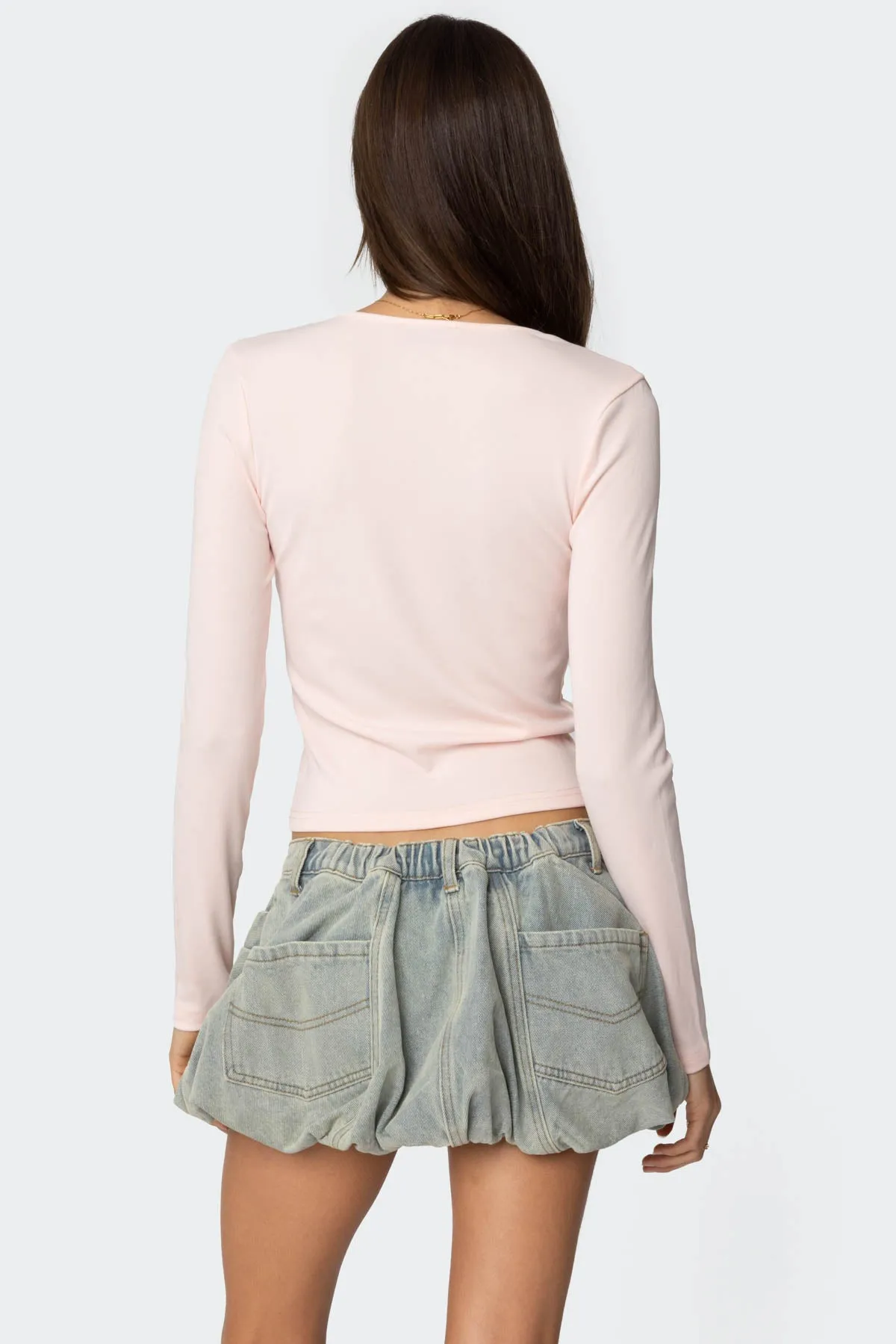 Madeline Lace Trim Ribbed Top sold by Edikted product image thumbnail 5