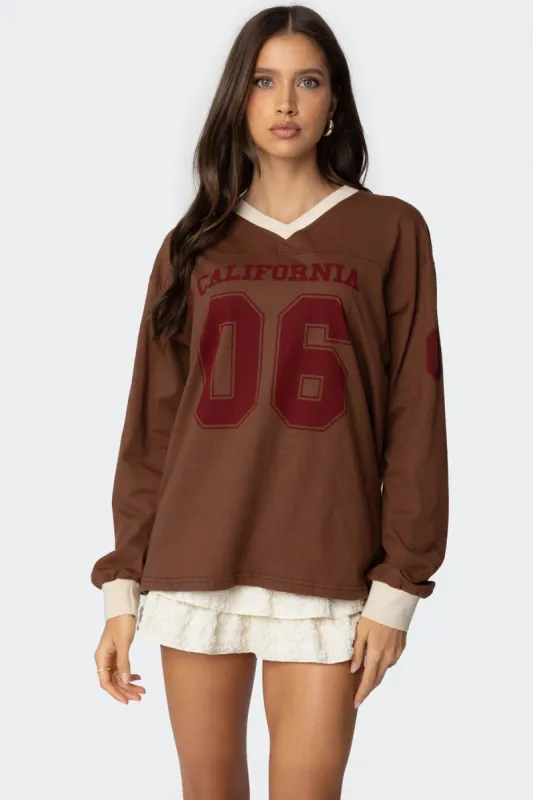 06 Oversized Long Sleeve T Shirt sold by Edikted