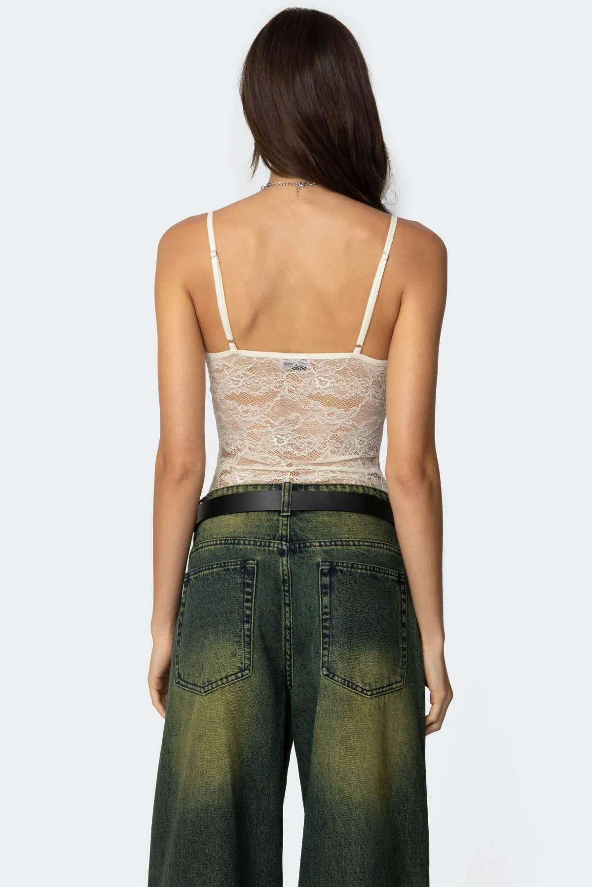 Strappy Sheer Lace Bodysuit sold by Edikted product image thumbnail 5
