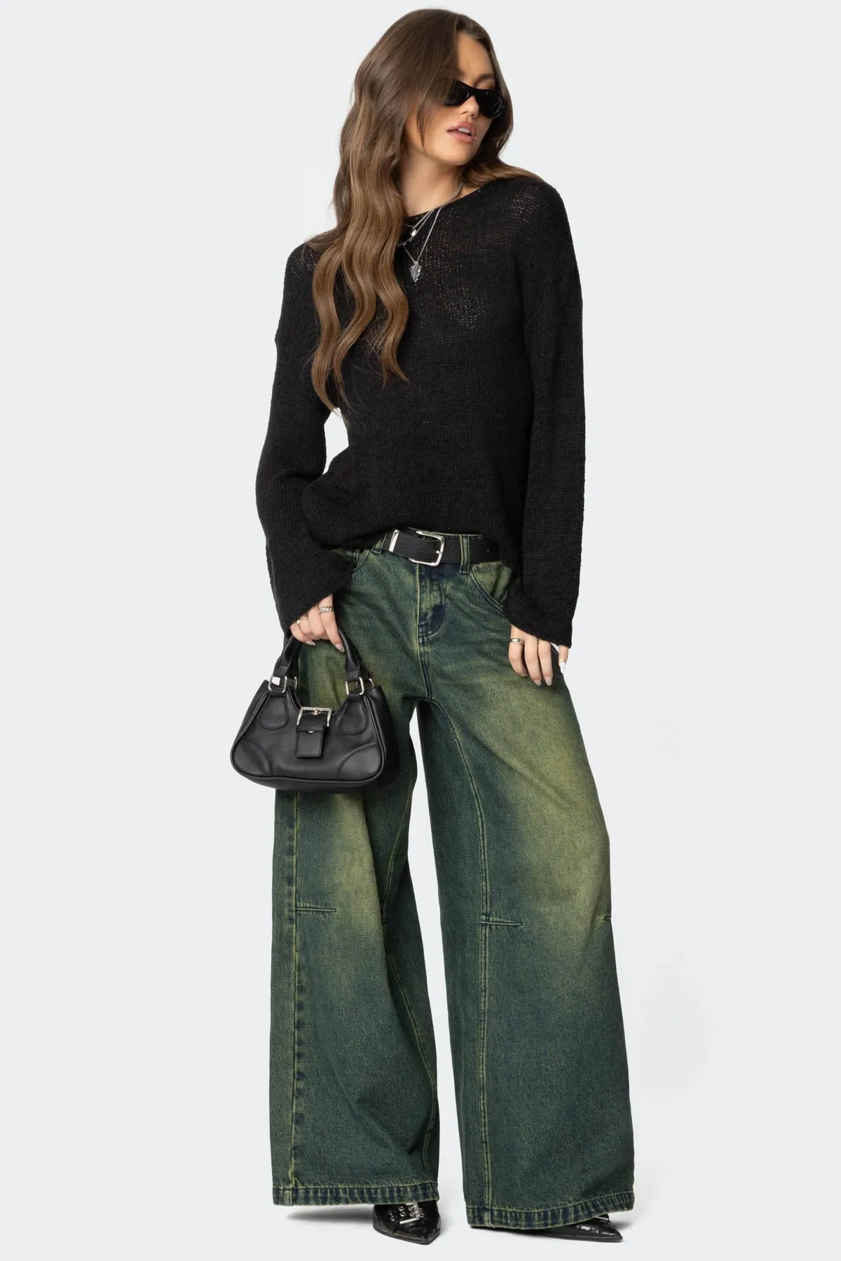 Drop Shoulder Light Knit Sweater sold by Edikted product image thumbnail 2