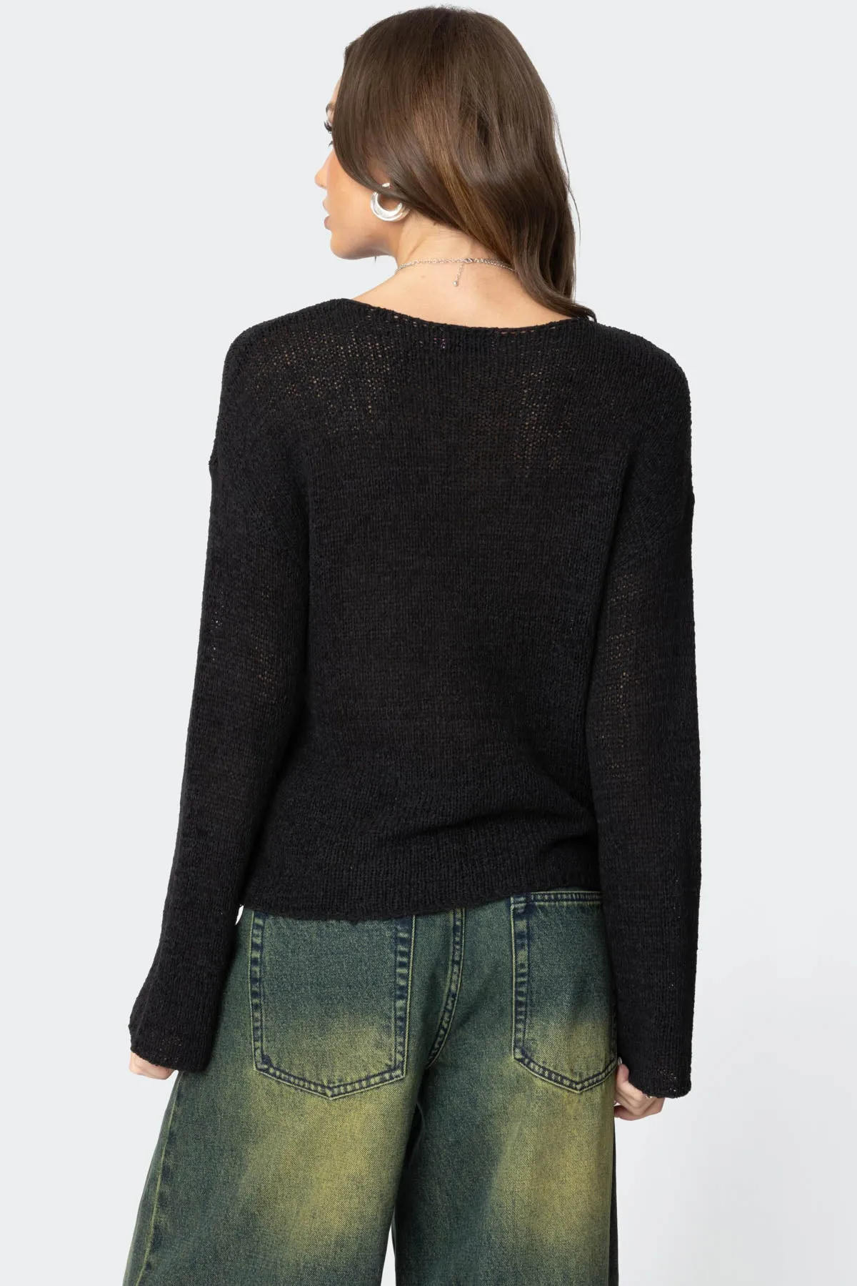 Drop Shoulder Light Knit Sweater sold by Edikted product image thumbnail 5