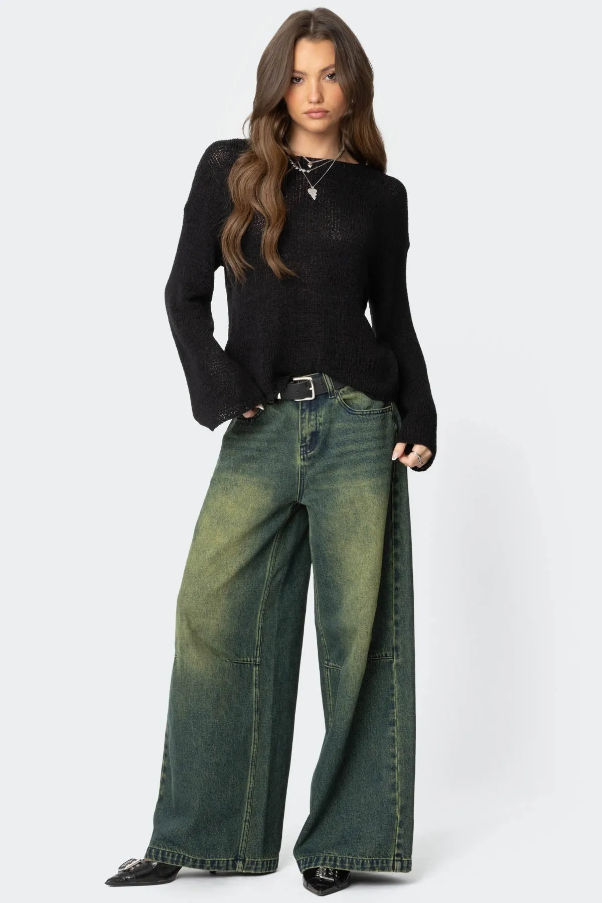 Drop Shoulder Light Knit Sweater sold by Edikted product image thumbnail 4