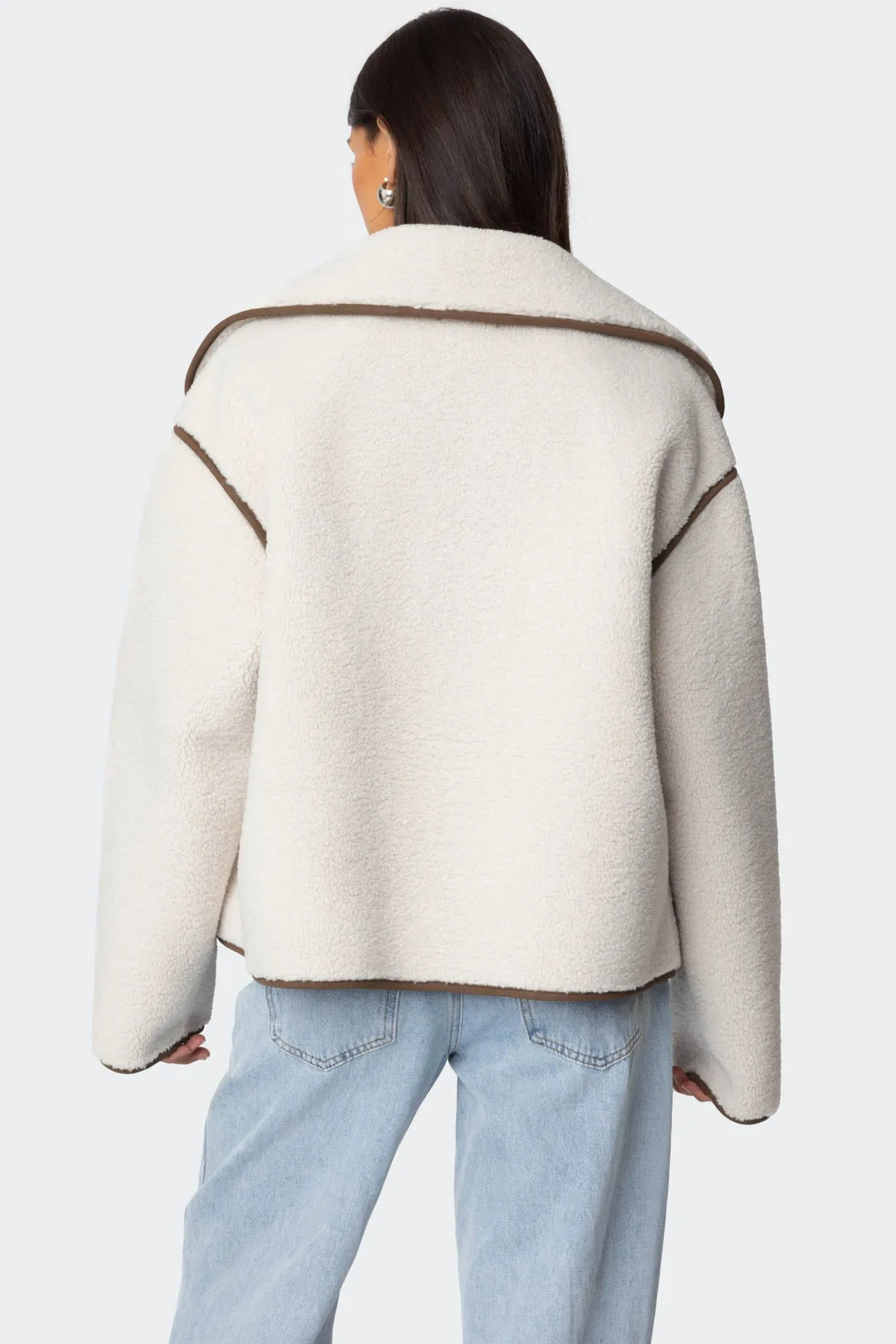Frost Oversized Faux Shearling Jacket sold by Edikted product image thumbnail 5