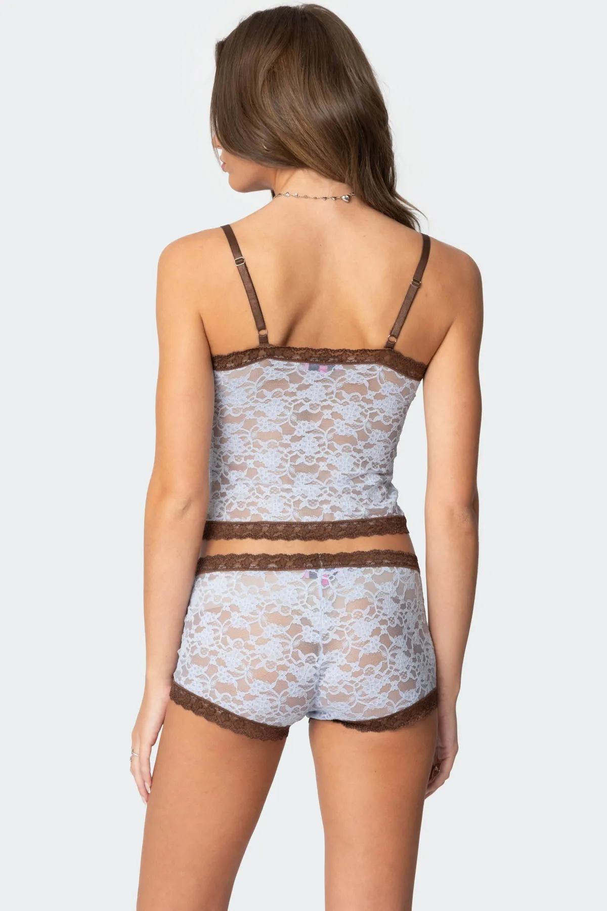 Dee Pointelle Sheer Lace Tank Top sold by Edikted product image thumbnail 4