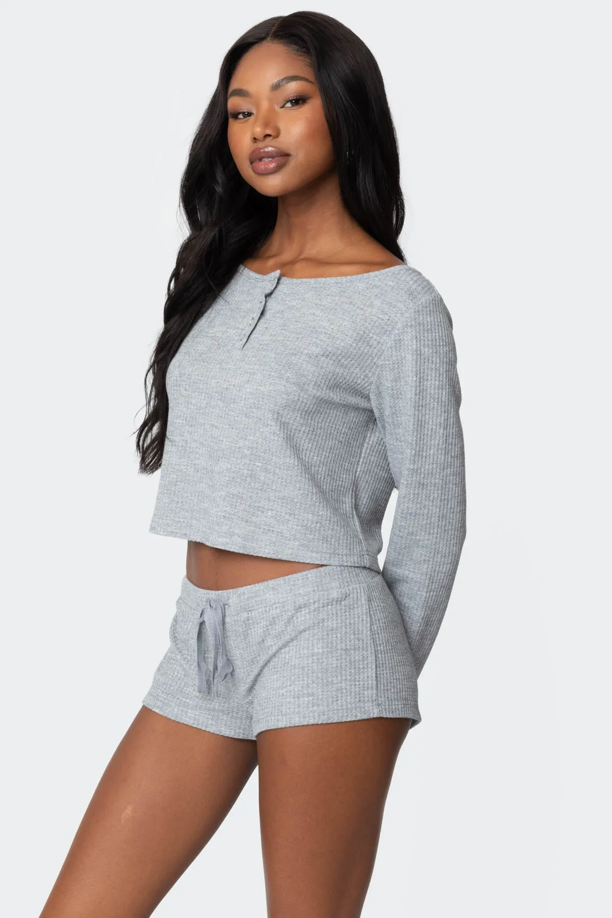 Teddy Waffle Shorts sold by Edikted product image thumbnail 4