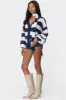 Striped Two Piece Knit Scarf Cardigan sold by Edikted