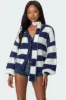 Striped Two Piece Knit Scarf Cardigan sold by Edikted