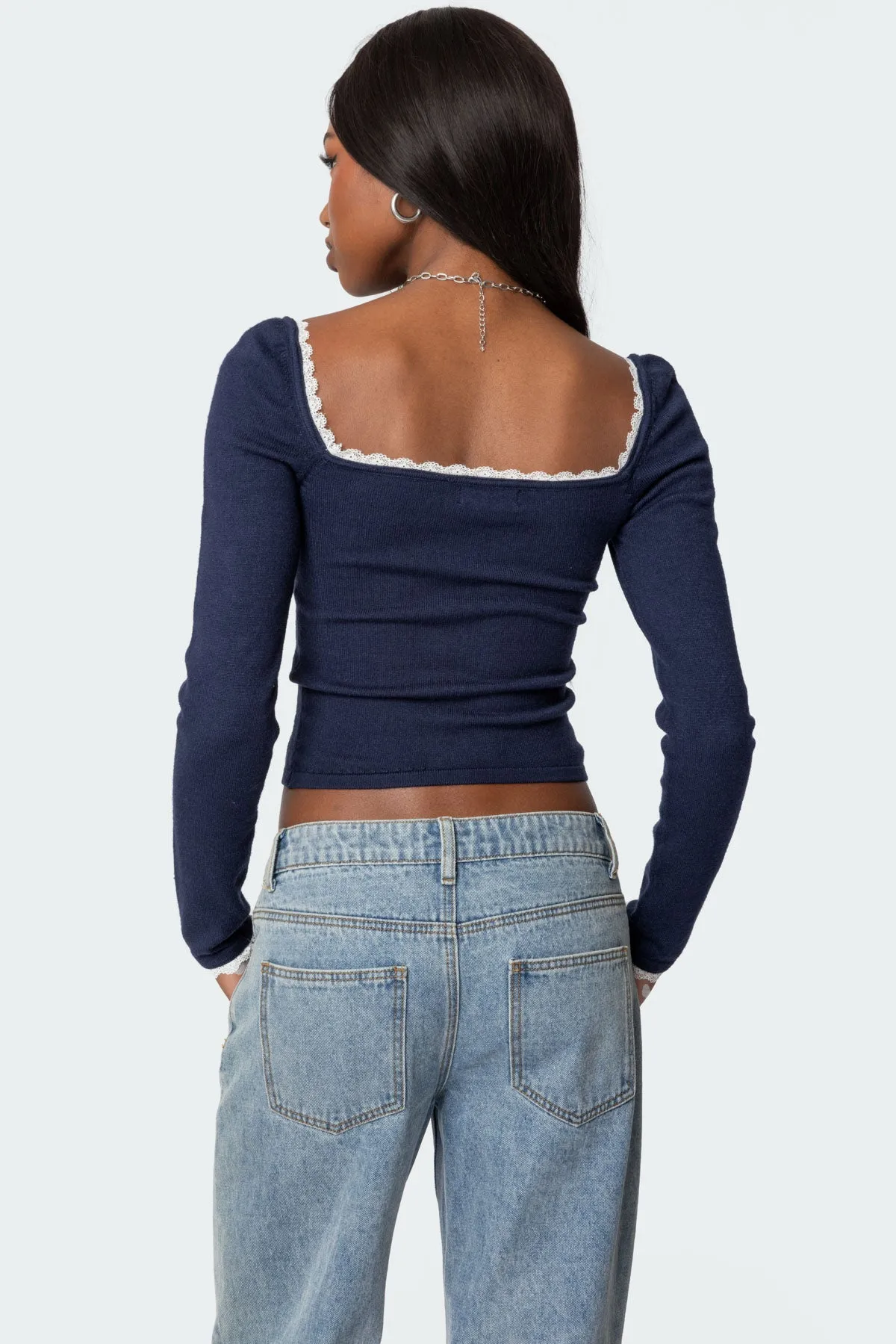Ansley Lacey Cable Knit Top sold by Edikted product image thumbnail 5