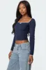 Ansley Lacey Cable Knit Top sold by Edikted