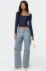 Ansley Lacey Cable Knit Top sold by Edikted
