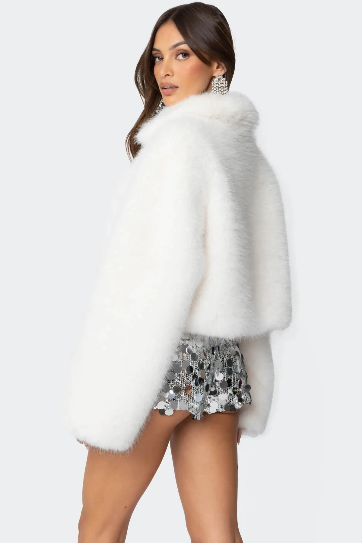 Nathalie Cropped Faux Fur Jacket sold by Edikted product image thumbnail 5