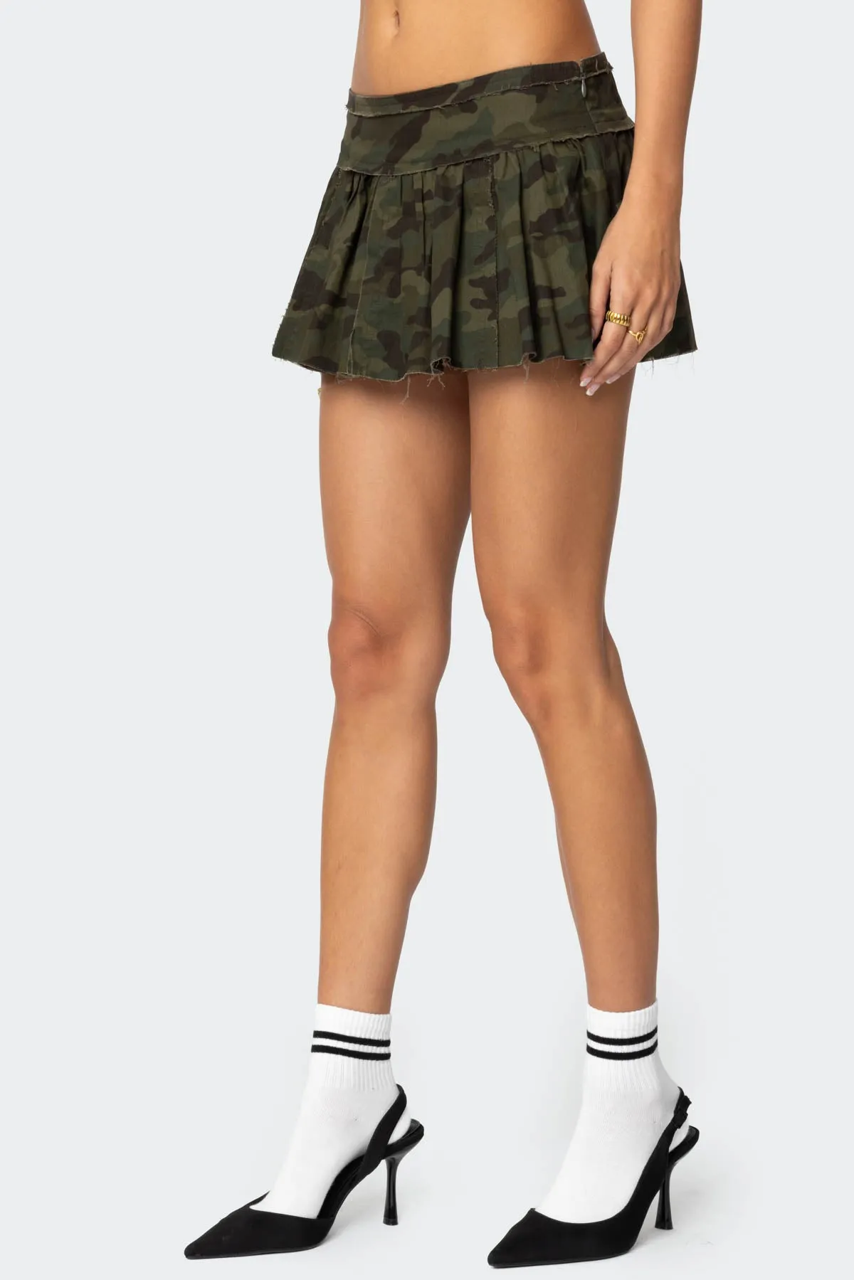 Camo Pleated Mini Skort sold by Edikted product image thumbnail 4