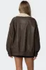 Ann Oversized Faux Leather Jacket sold by Edikted