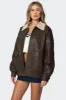 Ann Oversized Faux Leather Jacket sold by Edikted