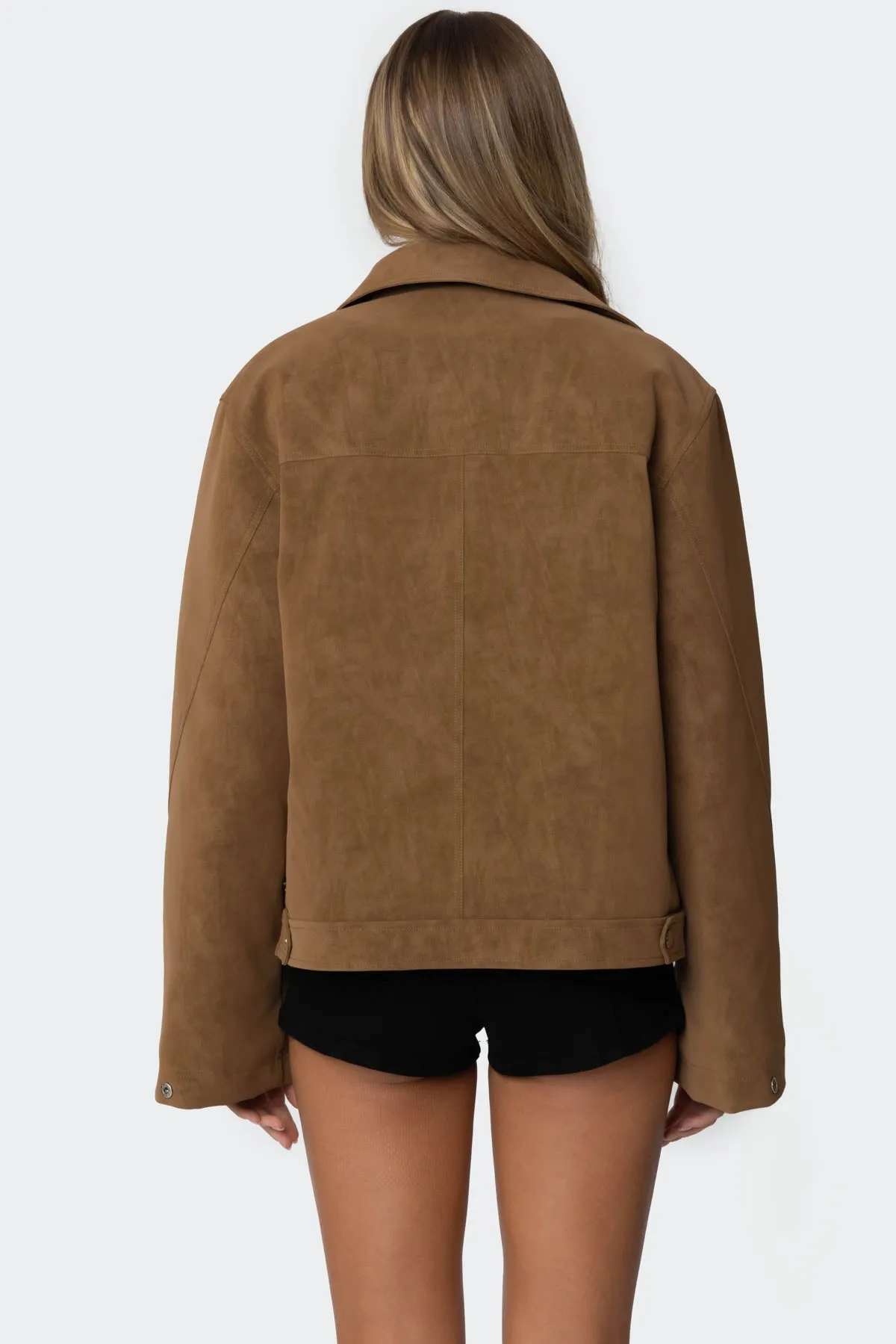 Annabelle Oversized Faux Suede Jacket sold by Edikted product image thumbnail 5