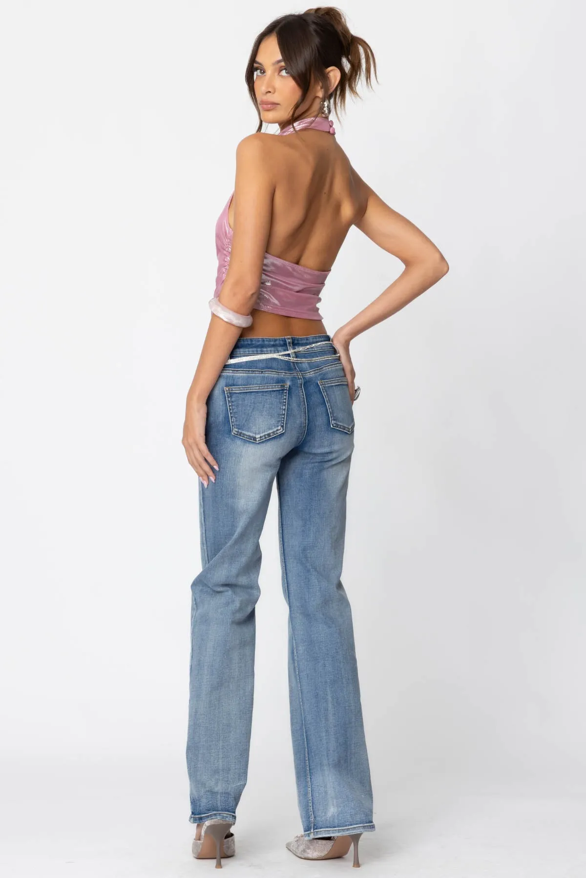 Shiny Backless Cowl Neck Top sold by Edikted product image thumbnail 2