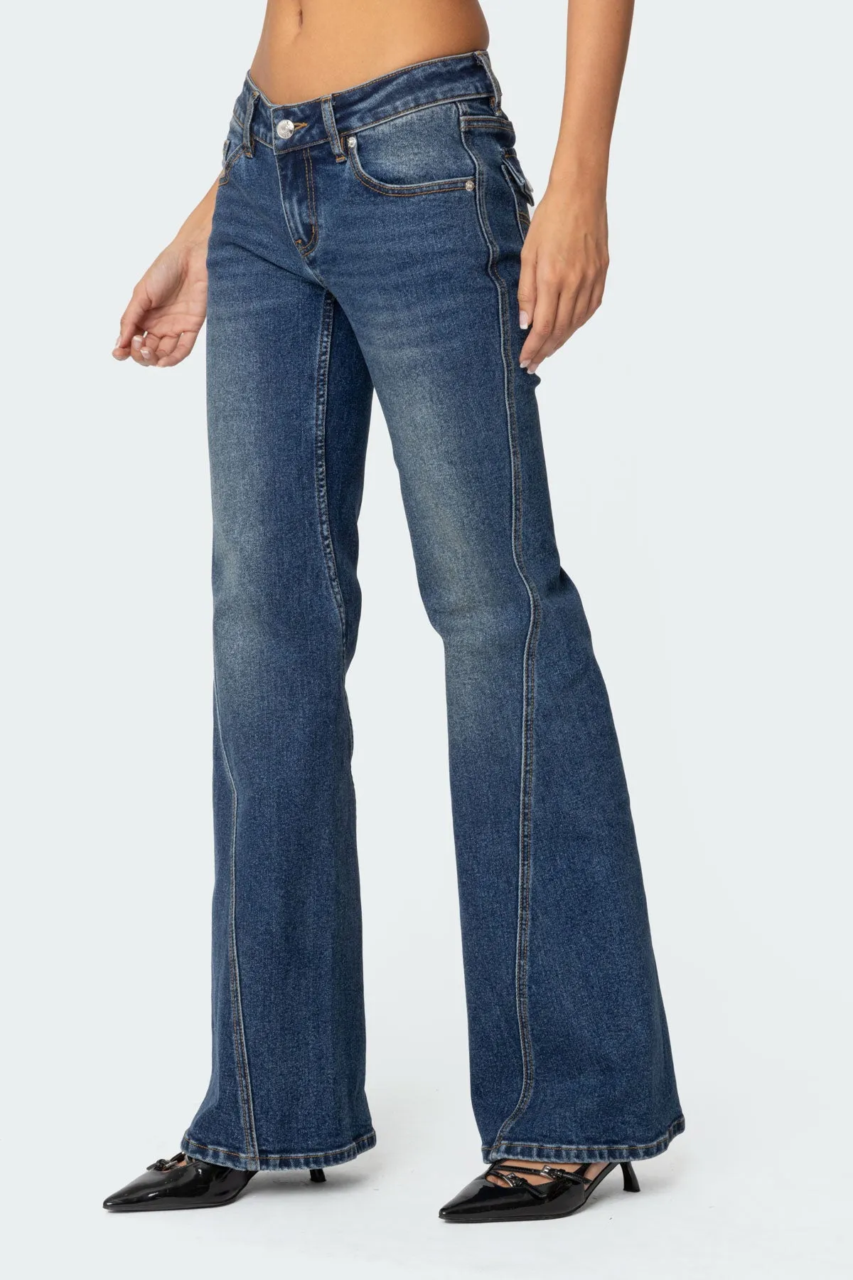 Colton Low Rise Bootcut Jeans sold by Edikted product image thumbnail 3