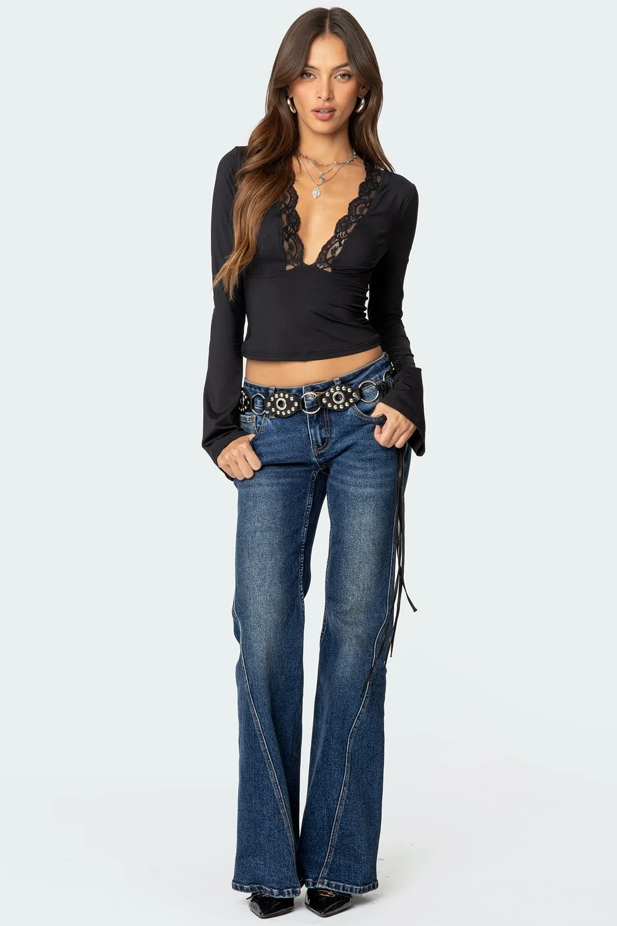 Colton Low Rise Bootcut Jeans sold by Edikted product image thumbnail 5
