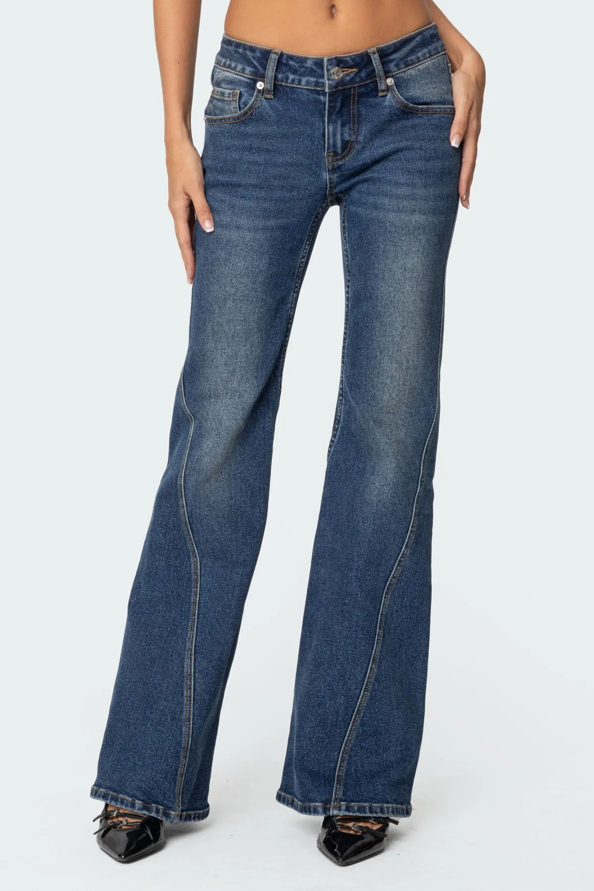 Colton Low Rise Bootcut Jeans sold by Edikted product image thumbnail 2
