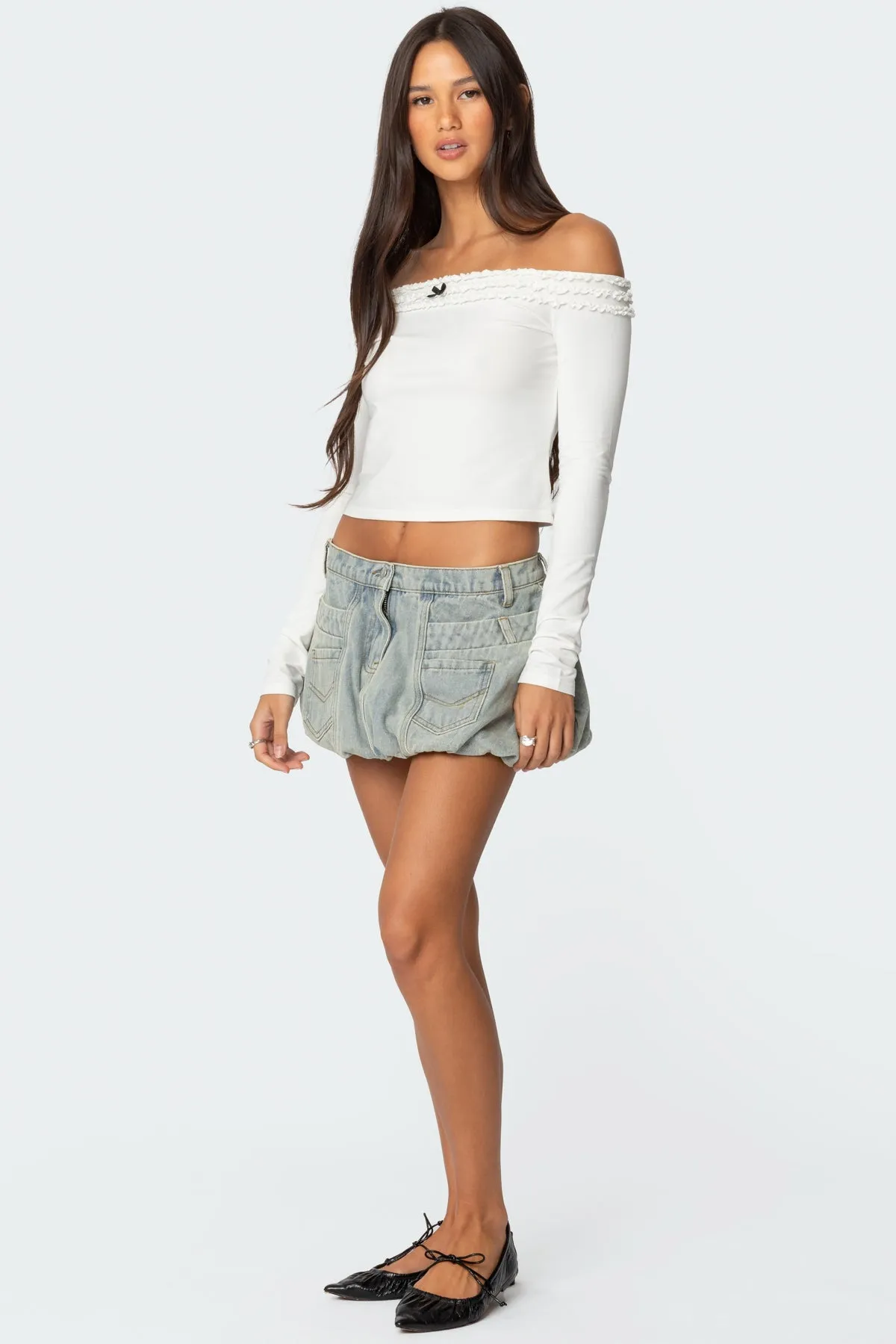 Gia Ruffled Off Shoulder Top sold by Edikted product image thumbnail 2