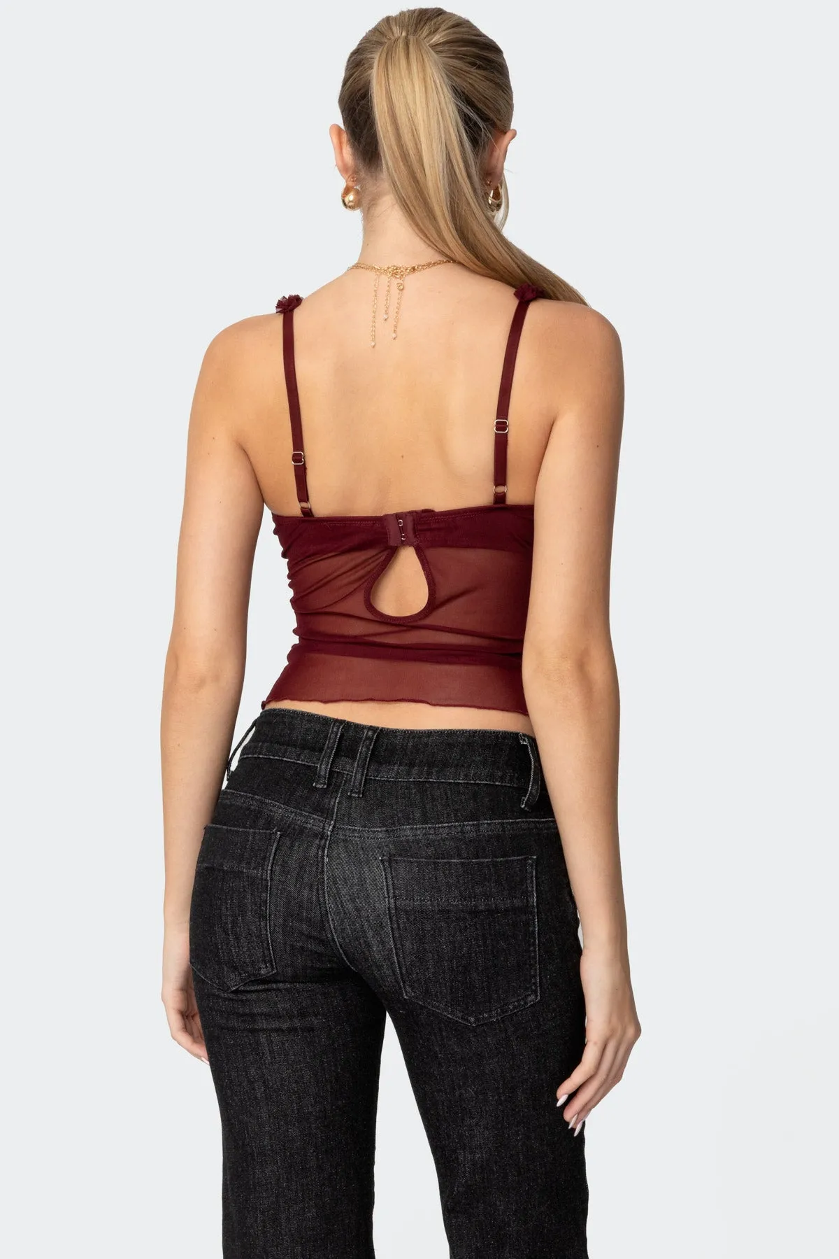 Mercy Sheer Mesh Bra Top sold by Edikted product image thumbnail 5