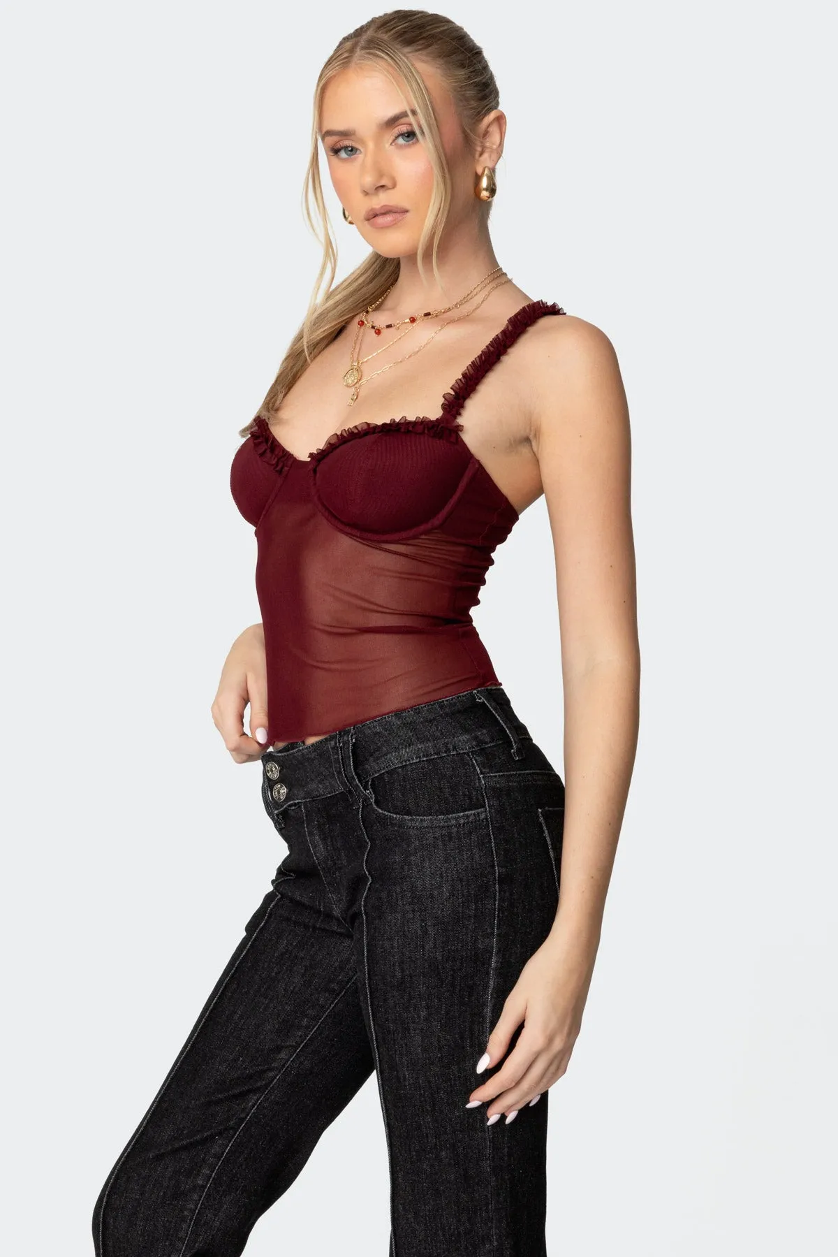 Mercy Sheer Mesh Bra Top sold by Edikted product image thumbnail 3