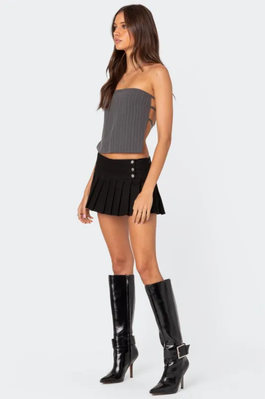 Pinstripe Open Back Strapless Top sold by Edikted